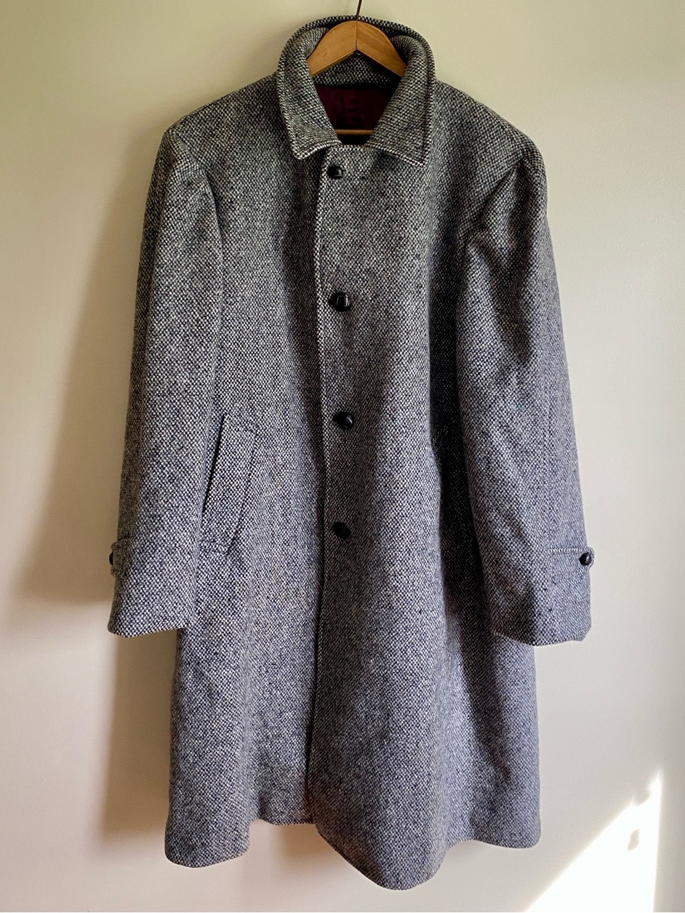 Vintage A.Gold & Sons Herringbone Wool Overcoat Jacket Big Tall